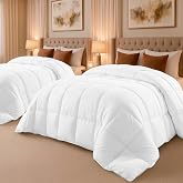 Utopia Bedding Twin Comforter 2 Pack, Duvet Insert, White, 64 x 88 Inches | Soft and Fluffy Down Alternative Bed Comforter, All Season, Breathable, Corner Tabs, Box Stitched, Durable, Machine Washable