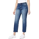 WallFlower Womens Fearless Curvy Straight Denim Super High-Rise Insta Vintage Juniors Jeans