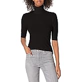 Norma Kamali Womens Slim Fit Short Sleeve Turtle Top