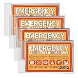 Emergency Mylar Blanket, 4 Pack, Thermal Space