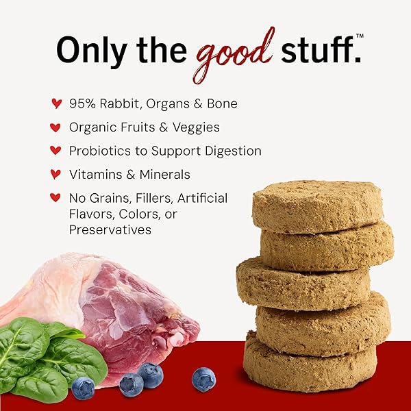 STELLA & CHEWY’S FREEZE-DRIED RAW DINNER PATTIES – ABSOLUTELY RABBIT RECIPE – HIGH PROTEIN GRAIN-FREE PUPPY & DOG FOOD – PERFECT FOR PICKY EATERS – 14 OZ