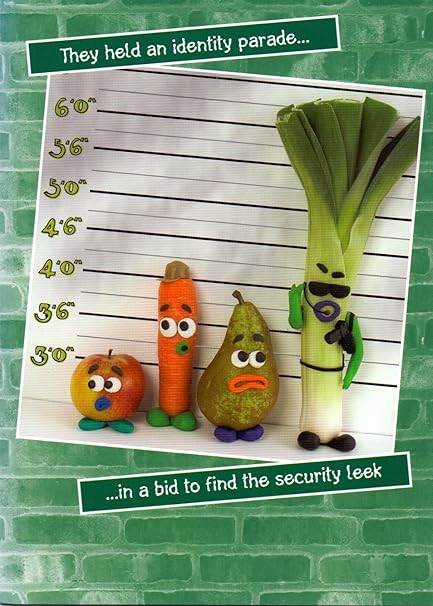 Parade D Identite A Trouver De Poireau De Securite Humoristique Violent Veg Vive De Carte D Anniversaire Amazon Fr Cuisine Maison