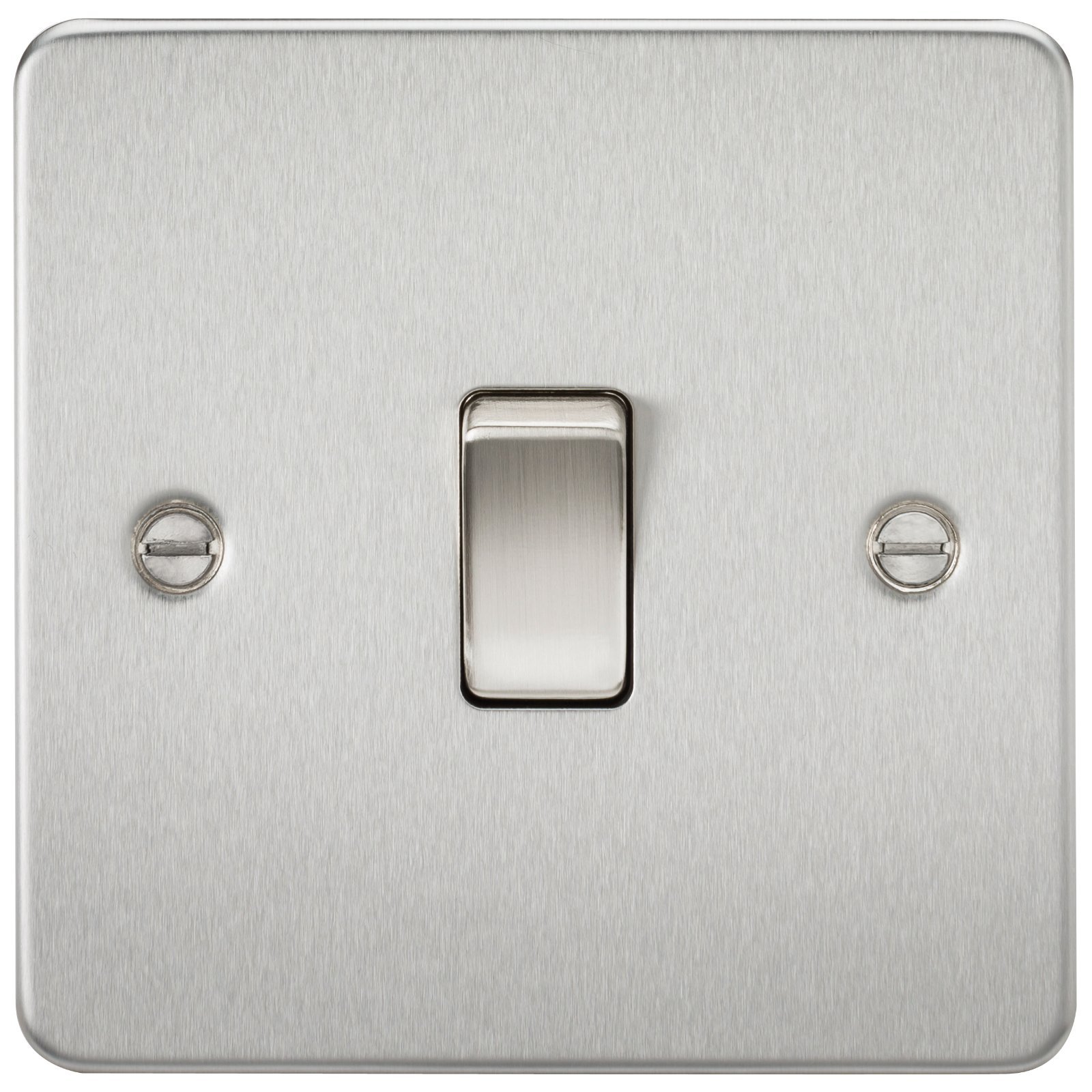 Knightsbridge FPAV8341BC 20 A 1-Gang Flat Plate DP Switch - Brushed Chrome