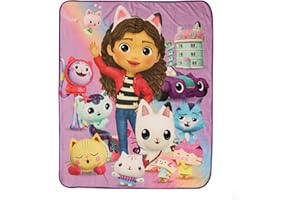 Gabby's Dollhouse Kids Fleece EXPRESSIONS Throw Blanket – 50 x 60 inches Soft Plush Throw for Boys & Girls – Warm, Lightweigh