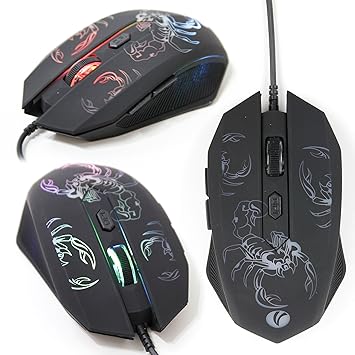 Gaming Maus kompatibel mit Asus Zenbook Flip ux360ua, 3 Deluxe (ux490ua), UX310 (2017) und UX330 kabelgebunden USB mit LED un