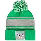 Football Fan Patch Adult Men & Women Pom Cuffed Knit Beanie Winter Hat