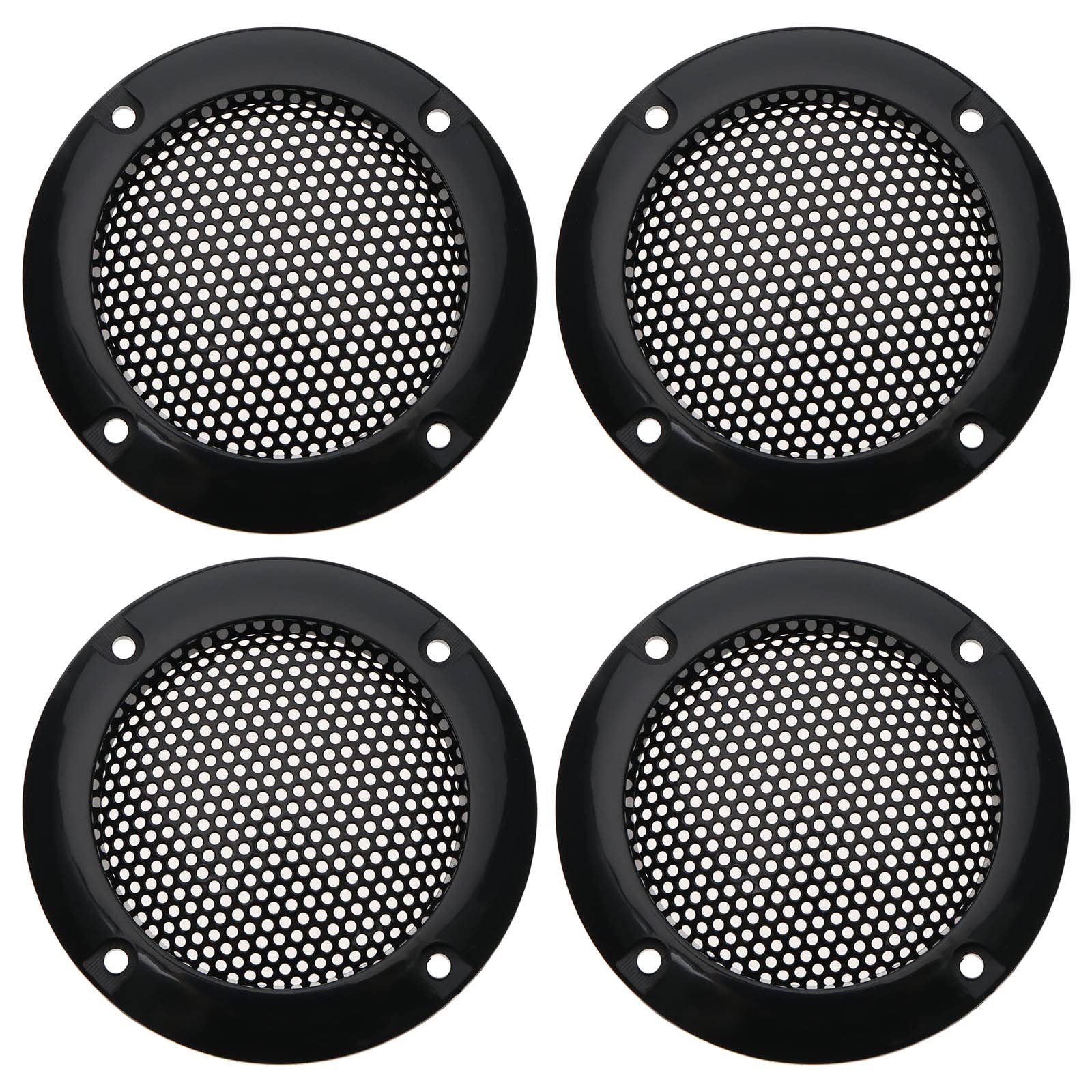 ECSiNG 4Pcs Speaker Cover Replacement Speaker Grill Cover Car Speaker Protective Mesh Cover Cold Rolled Steel Speaker Grill Cap Black