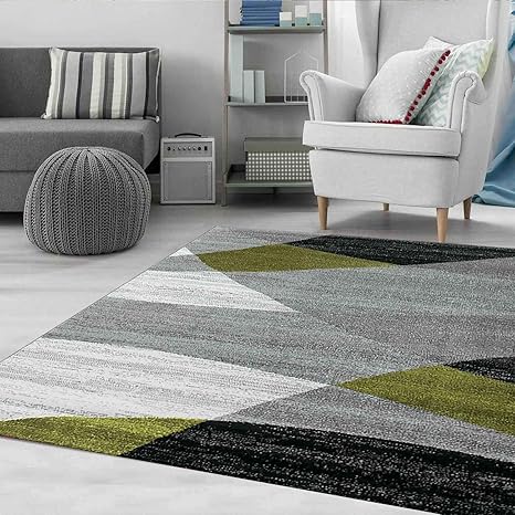 Tapis Tapis Moquettes Moderne Géométrique Tapis Gris Noir