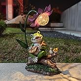 Brilliant Prospect Garden Decor Statues, Outdoor Funny Frog Statue, Solar Frog Gift Sculpture Decoration for Home Patio, Yard, Lawn, Porch, Ornament