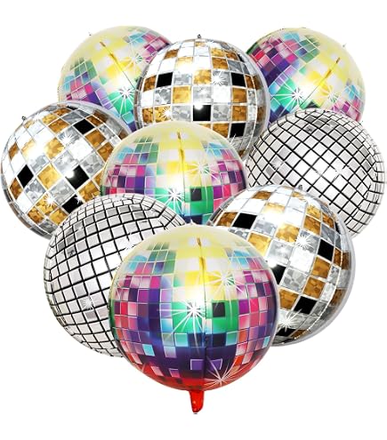 20-Pack Disco Ball Straws – Colorful Reflective Party Straws With 10 Colors For Bachelorette, 70s Theme & Disco Decorations