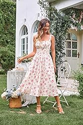 Floral Corset Dress for Women Ruched Bust
