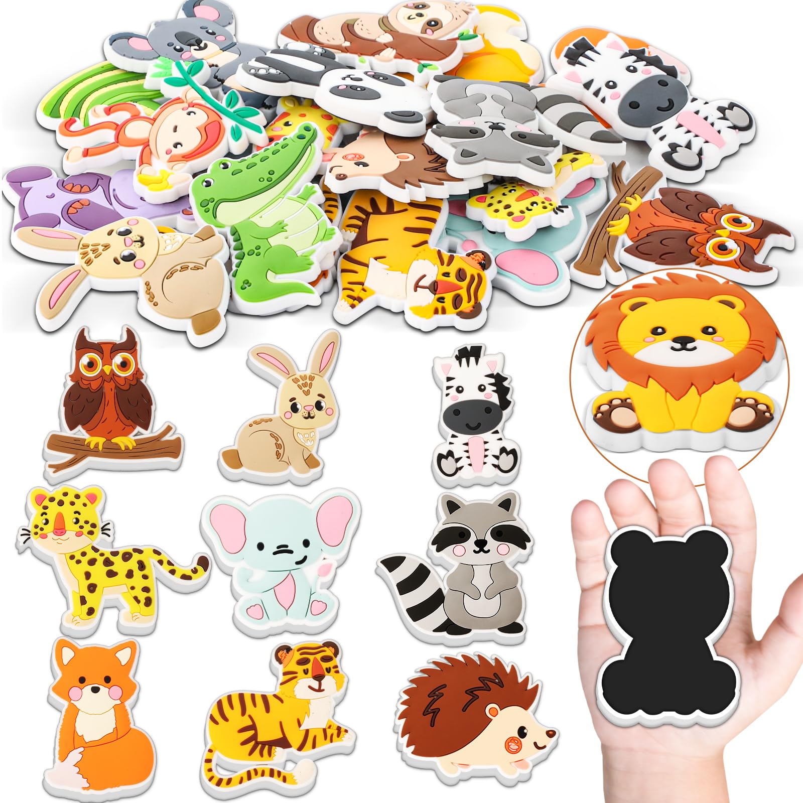 Photo 1 of ***MISSING PIECES*** ***READ CLERK NOTES*** 20PCS Fridge Magnets for Kids Animals Refrigerator Magnets for Toddlers 1-3 Rubber Fridge Magnets Baby Educational Magnetic Children Gift Learning Toy Safe Full Back Magnets for Kids Whiteboard