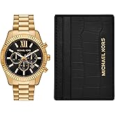 Michael Kors Men's Watch Set, Lexington Chronograph Gold-Tone Stainless Steel Watch for Men