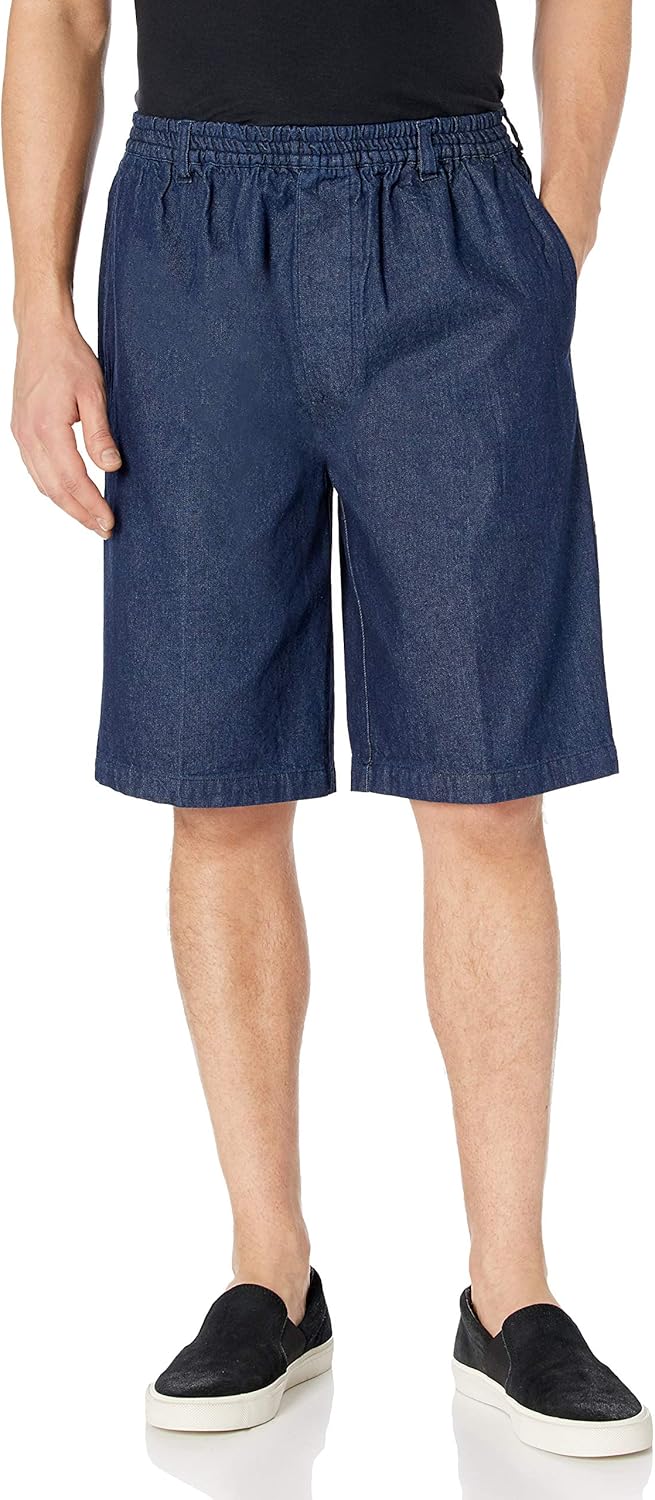 mens elastic waist shorts with fly