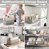 TIMEYARD Storage Basket Woven Rope 33x25x23 cm Gray with Handles view 6