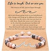 Tarsus Inspirational Gifts for Women Men, Through The Waves of Life, Life is Tough but so are You, Encouragement Bracelet Thoughtful Gifts for Friend Sister Coworker...
