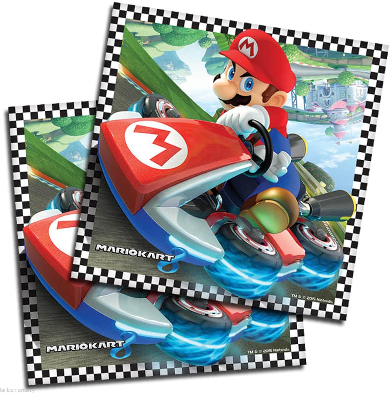 Super Mario Kart Napkins Sealed Pack Of 16 Party Tableware Party Supplies