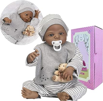 Amazon Com Huadoll Munecas De Bebe Recien Nacido De 23 Pulgadas Para Recien Nacido Negro Nino Afroamericano De Cuerpo Completo De Silicona De Vinilo Para Recien Nacidos Munecas Para Ninos Toys