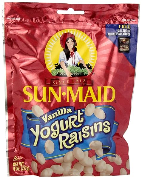SUN MAID VANILLA YOGURT RAISINS, 8 OUNCE