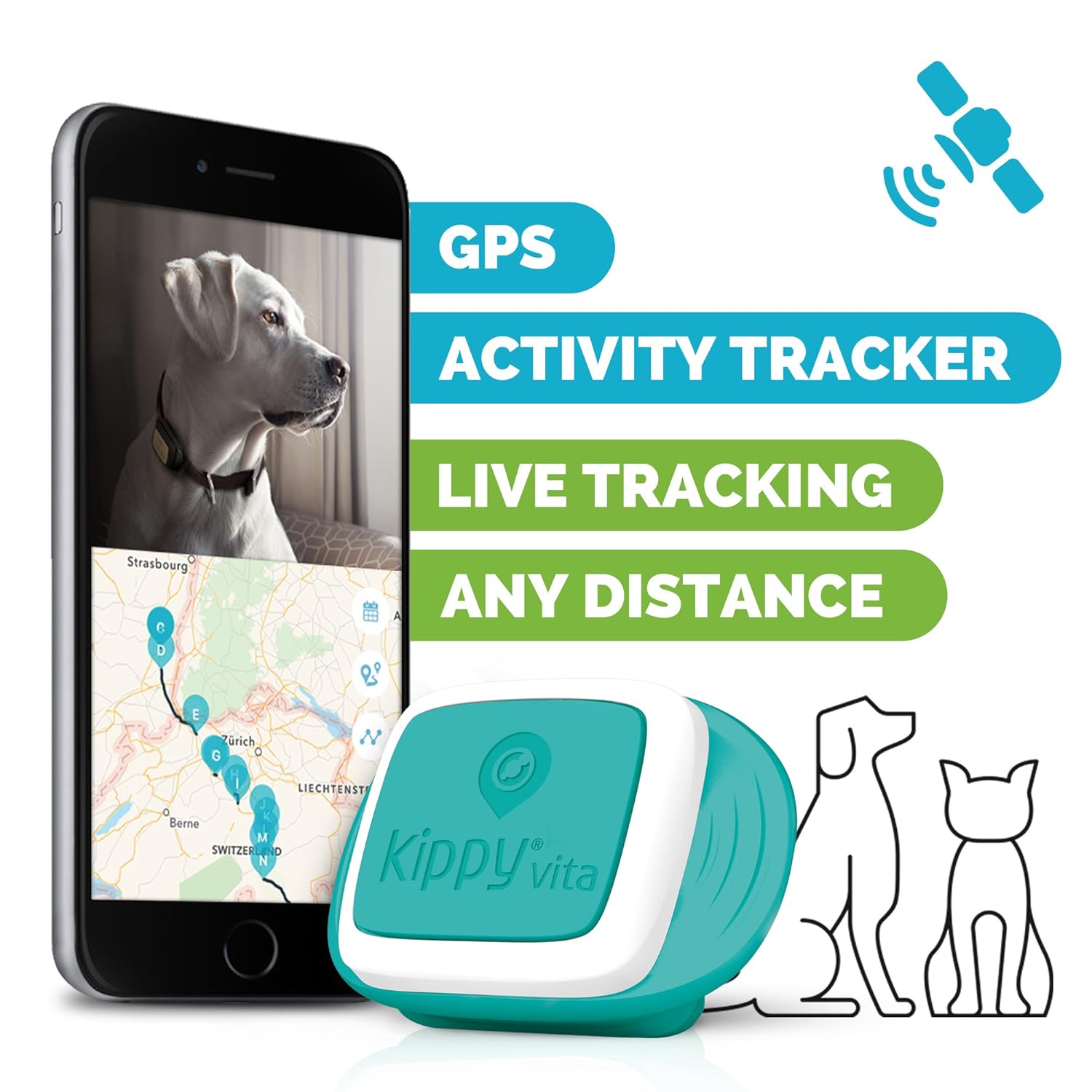 Kippy Vita GPS und Activity Monitor für Hunde und Katzen GPS