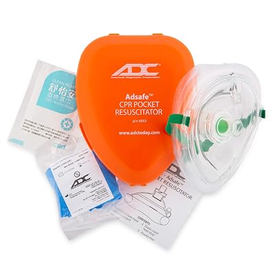 ADC Adsafe CPR Mask Pocket Resuscitator Kit; 3M Filtrete Filter with replaceable valve, disposable non-latex gloves, and alcohol wipe; 1 Kit