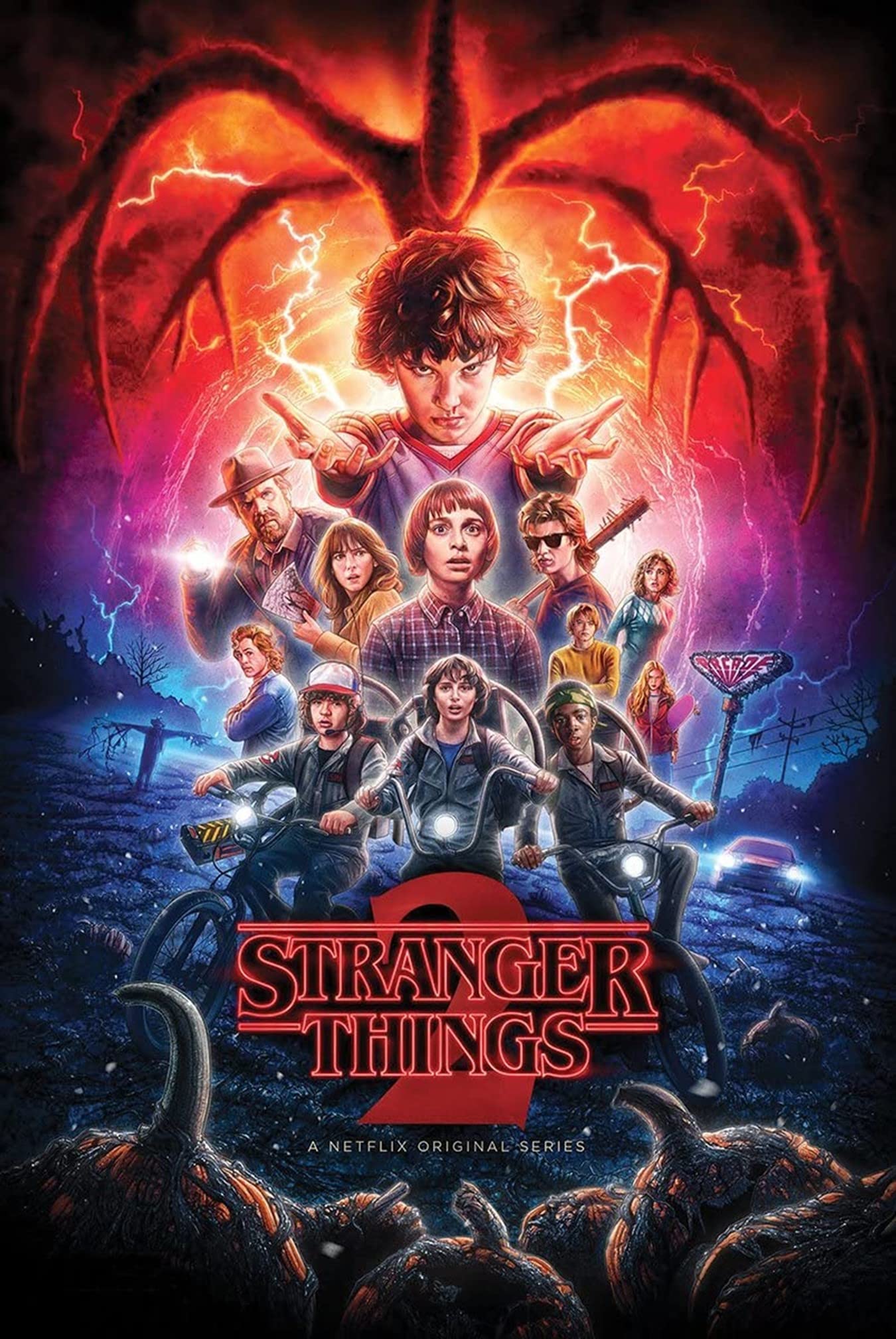Buyartforless Stranger Things Season 2 TV Show Cast 36x24 Television Art Print Poster, Multicolor