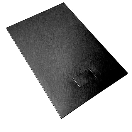 Laneri Duschwand aus SMC mit Duschabfluss, Duschwanneneffekt, Anthrazit, 90 x 120 cm