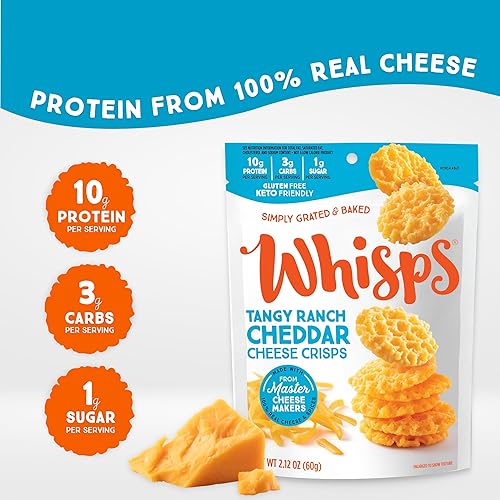 Whisps Cheese Crisps Variety Pack - Keto Protein Snacks, Gluten Free Low Carb Chips (3 Pack, 2.12 Oz Each)