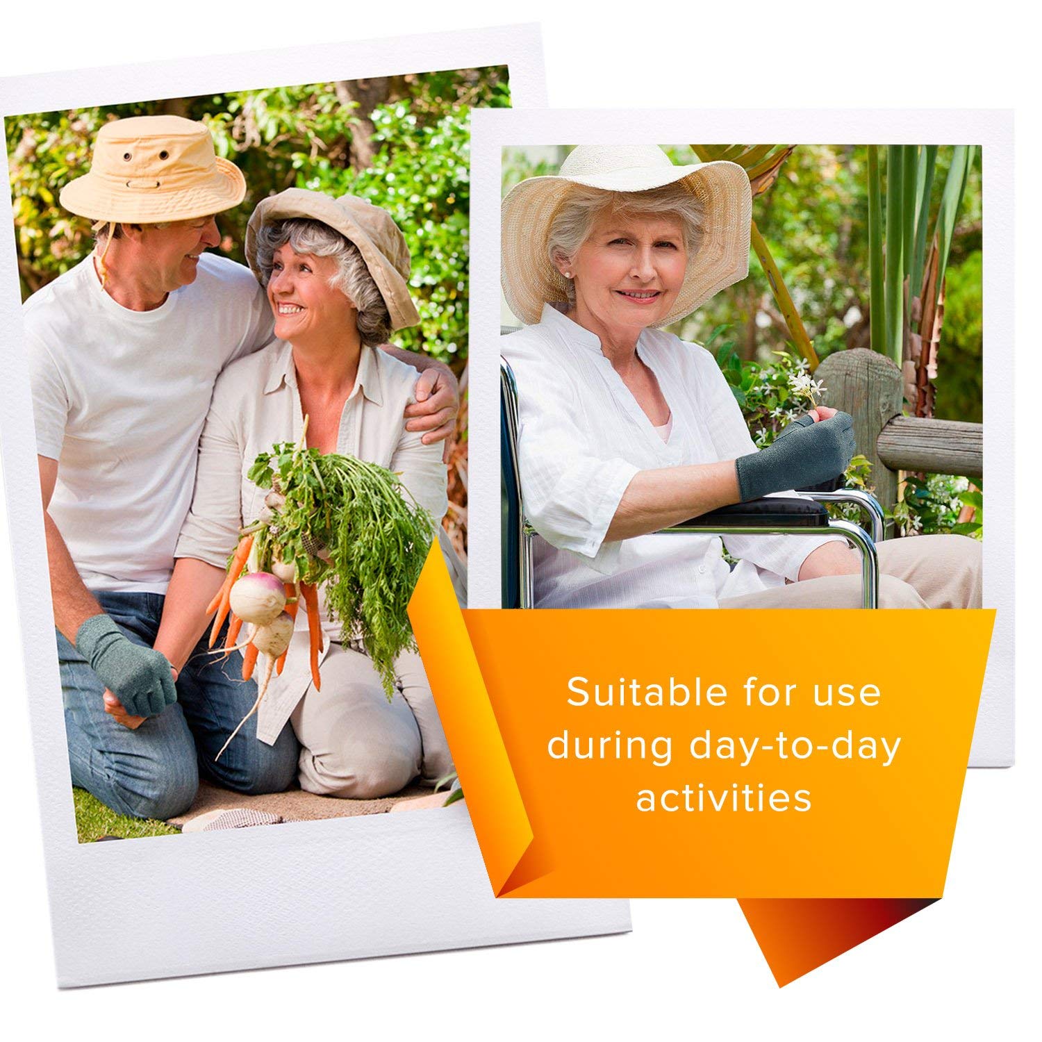 DRNAIETY 2 Pairs Arthritis Compression Gloves- for Hand Arthritis, Carpal Tunnel Pain, Rheumatoid Arthritis, RSI, Fingerless, Anti-Slip, Breathable Gloves for Men & Women, Typing, Daily Use(M, Gray)