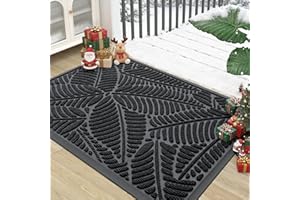 Grandaily Front Door Mat Indoor Outdoor Waterproof Doormat, Non Slip Natural Rubber Welcome Mat, Heavy Duty Durable Super Abs
