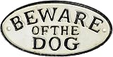 AB Tools Beware of Dog Cast Iron Sign Plaque 17.5x9 cm Garden Gate Fence view 1