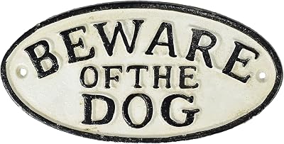 AB Tools Beware of Dog Cast Iron Sign Plaque 17.5x9 cm Garden Gate Fence