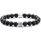 Hamoery Men Women 8mm Tiger Eye Stone Beads Bracelet Elastic Natural Stone Yoga Bracelet Bangle