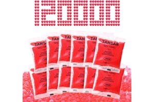 TANSAR Gel Ball Blaster Ammo Splat Gel Gun Refill(7-8 mm,12 Packs,10,000 Pieces Per Pack), 7.5mm Gels Splatter Bullets, for Ages 14+, Red