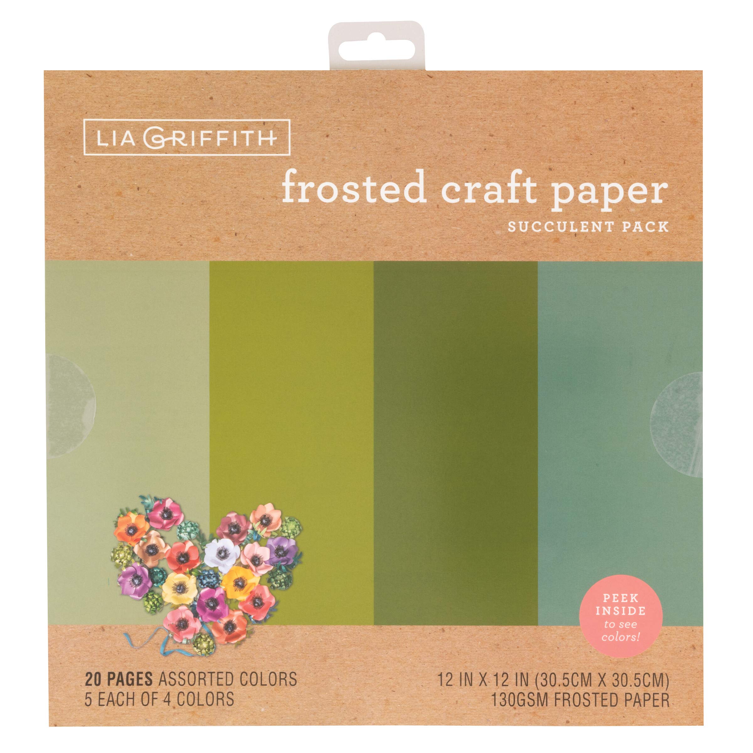 Lia Griffith LIA Craft Tissue, Succulent-Greens, 12" x 12"