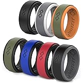 Rinfit Silicone Rings for Men 9mm Wide, 2mm Thick - Mens Rubber Wedding Bands - Infinity Ring with 2 Layers - Patented Design