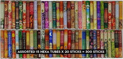 HEM Assorted Scents Incense Sticks 300 Total (20 Sticks x 15 Packs)