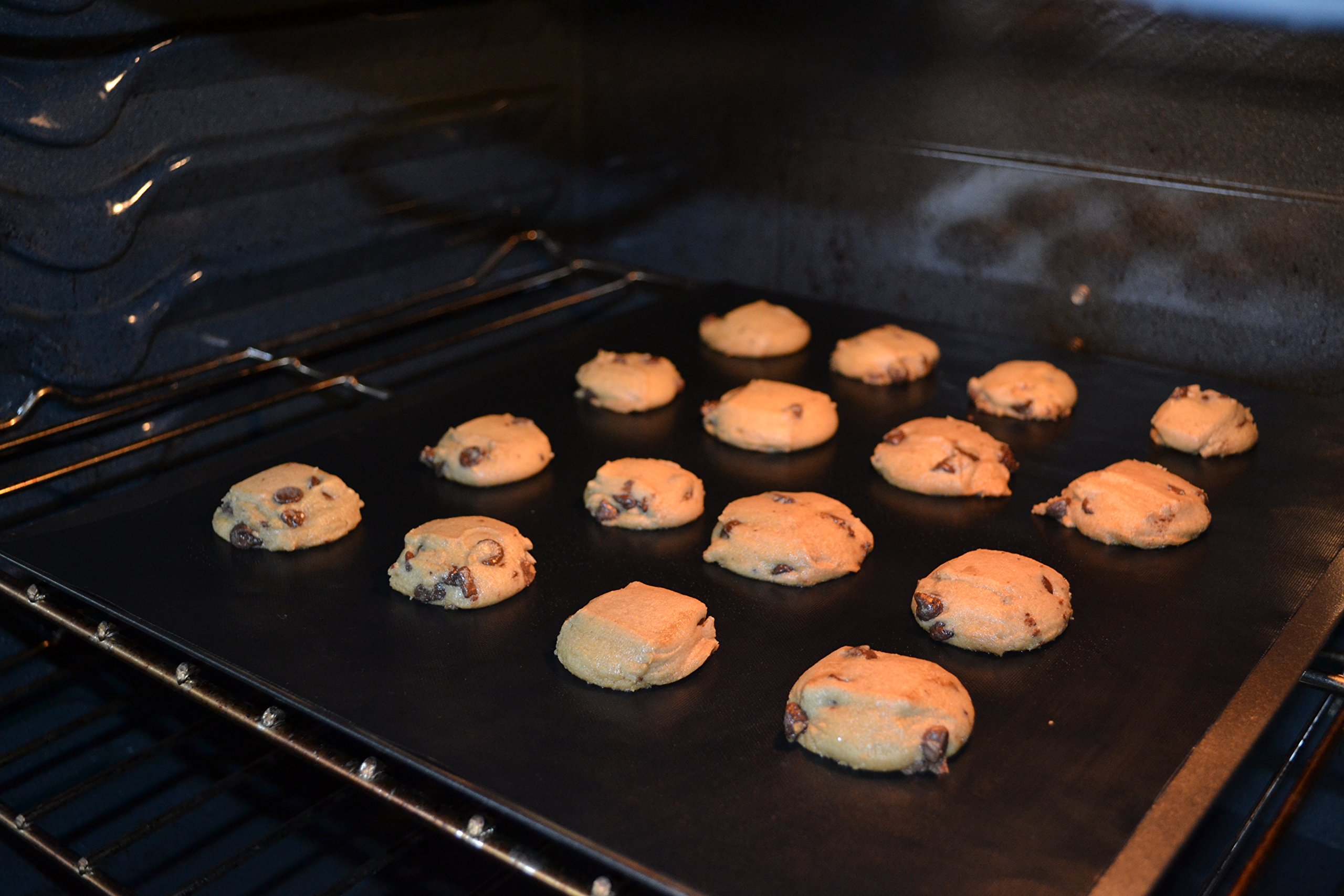 The Busy Home BBQ Grill Mat and Bake Mat with 2 Recipe eBooks - 13 by 15.75 inch in Black- Set of 2 Mats