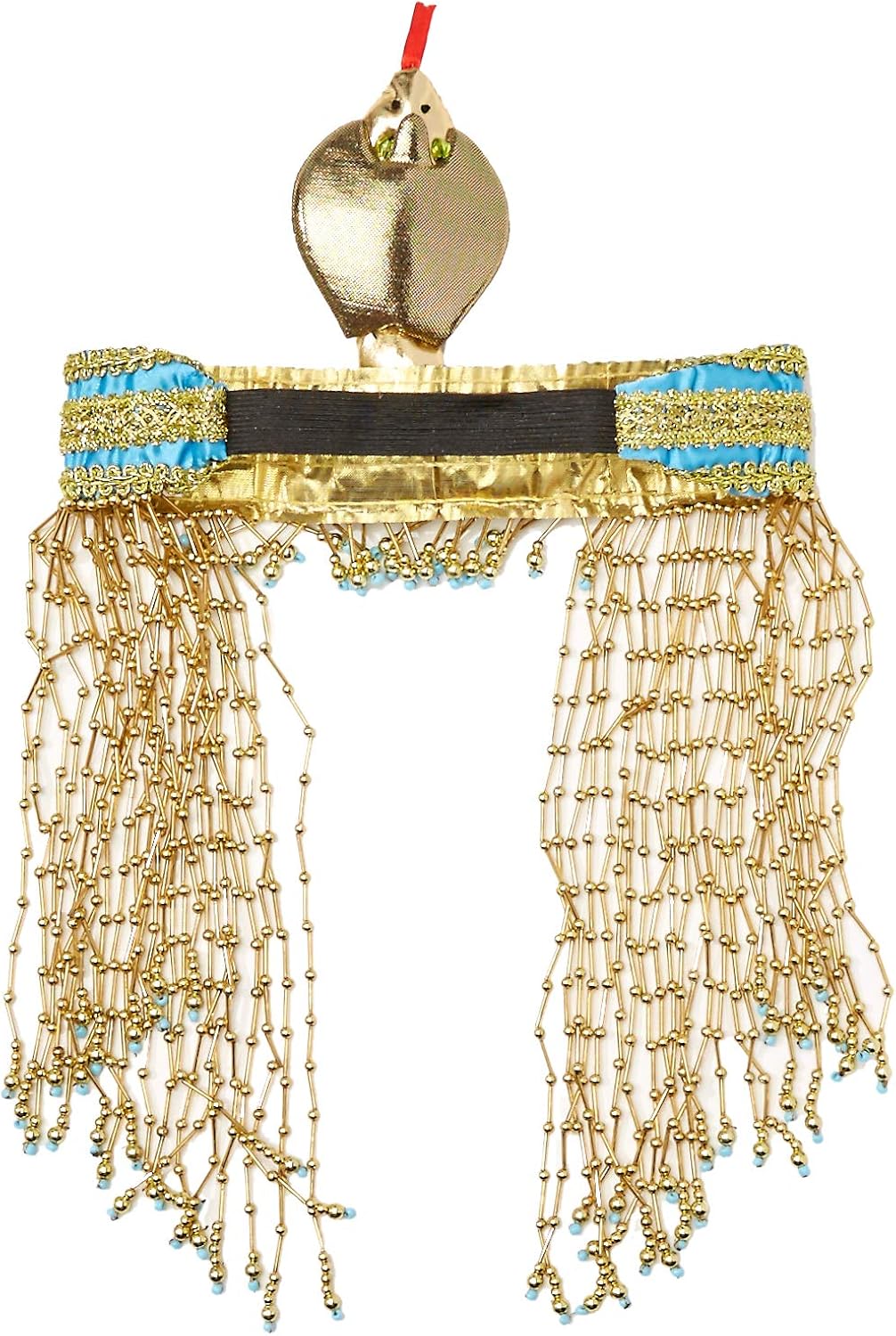Forum Novelties Women's Egyptian Costume Accessory Asp Snake Beaded Headpiece, Gold, One Size: Clothing