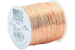 WCS WIRE AND CABLE SPECIALTIES, INC. WCS Bare Copper Wire, C110, ASTM B3, MS20995CU, .0253 in (0.644 mm), 22 Gauge, Soft Temper, 1 lb (0.45 kg) Spool, approx. 513 ft (156 m)