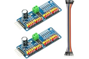 MTDELE 2Pcs PCA9685 16 Channel 12-bit PWM Servo Motor Controller IIC Interface Module Compatible with for Raspberry Pi Arduno Robotics DIY