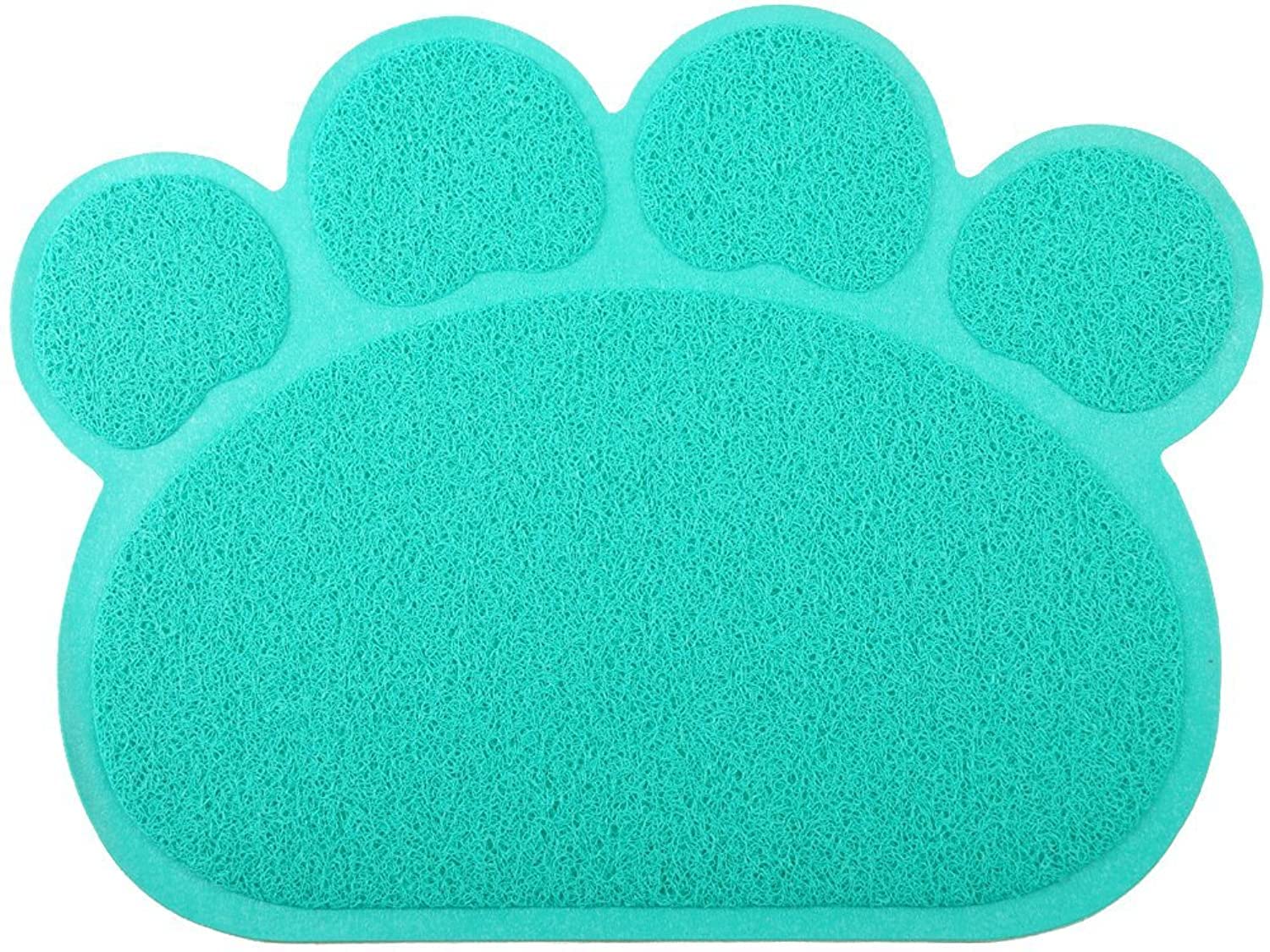 Paw-Shaped Large Cat Litter Tray Mat,60x45 cm (Turquoise)