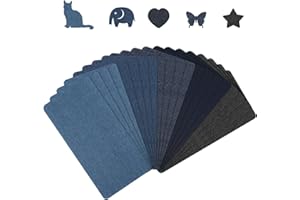 20pcs Jeans Patches Iron on Inside, 7.8 x 3.9 Inch 5 Colors Decorative Jeans Repair Patch Denim Patch Iron On Mending Fabric 