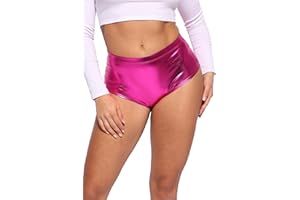 Ofenti Metallic Booty Shorts Sparkly Short Shorts - Shiny Sexy Hotpants for Rave Dance Disco Party Costume