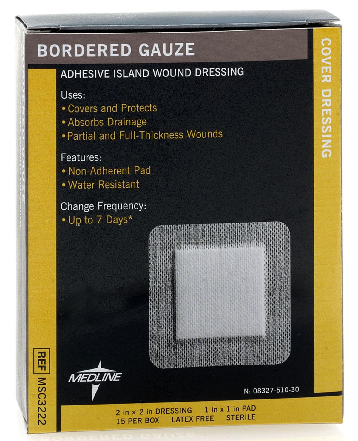 Sterile Bordered Gauze, 4" x 4" (Pack of 15): Industrial & Scientific