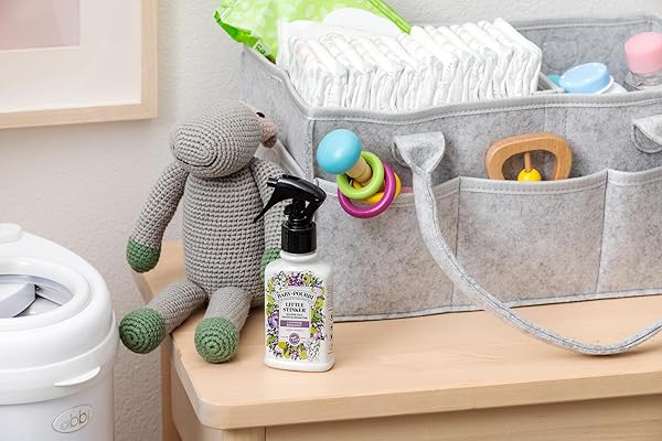 BABY-POURRI LITTLE STINKER DIAPER PAIL DEODORIZER SPRAY, 3.4 FL OZ, UP TO 150 USES, ODOR FRESHENER WITH ESSENTIAL OILS, NURSERY ESSENTIALS, LAVENDER, BERGAMOT, EUCALYPTUS & VANILLA SCENT