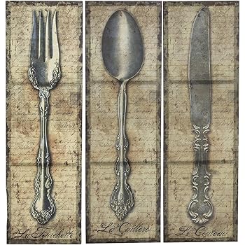 Amazon.com: Vintage Kitchen Silverware Canvas Wall Art Spoon Knife Fork