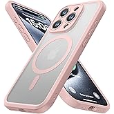 ImpactStrong Magnetic Guard Designed for iPhone 15 Pro Case [Camera Protection] [Military Grade Drop Tested] [Compatible with MagSafe] Slim Translucent Matte Phone Case (6.1") - Pink