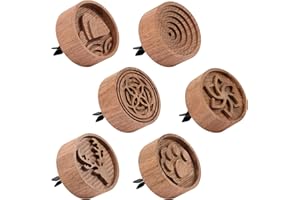 6 Pcs Car Essential Oil Diffuser, Long Lasting Wood Car Air Freshener with Vent Clip, Compact Cars Aromatherapy Diffuser for 