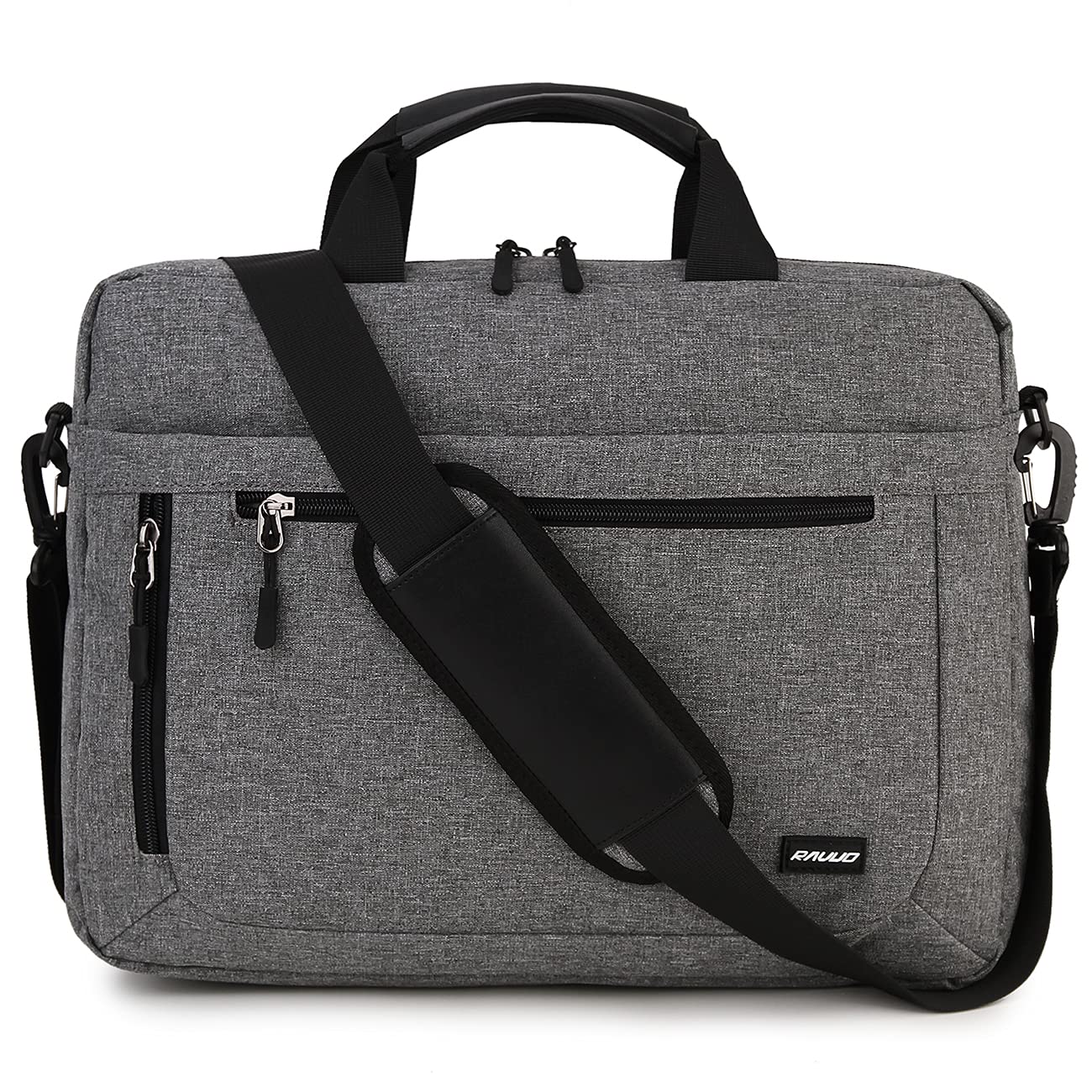 RAVUO 15.6 Inch Laptop Bag, Water Resistant Multi-function Shoulder Messenger Bag Computer Carrying Case Business Briefcase with Organizer Pocket for Men Women